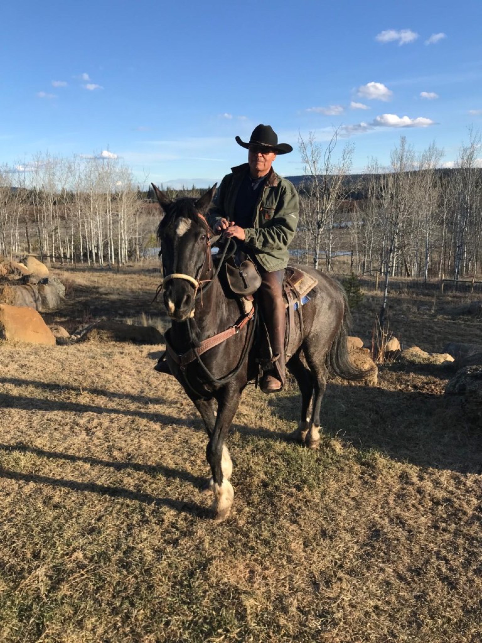Juan Cereño on horseback